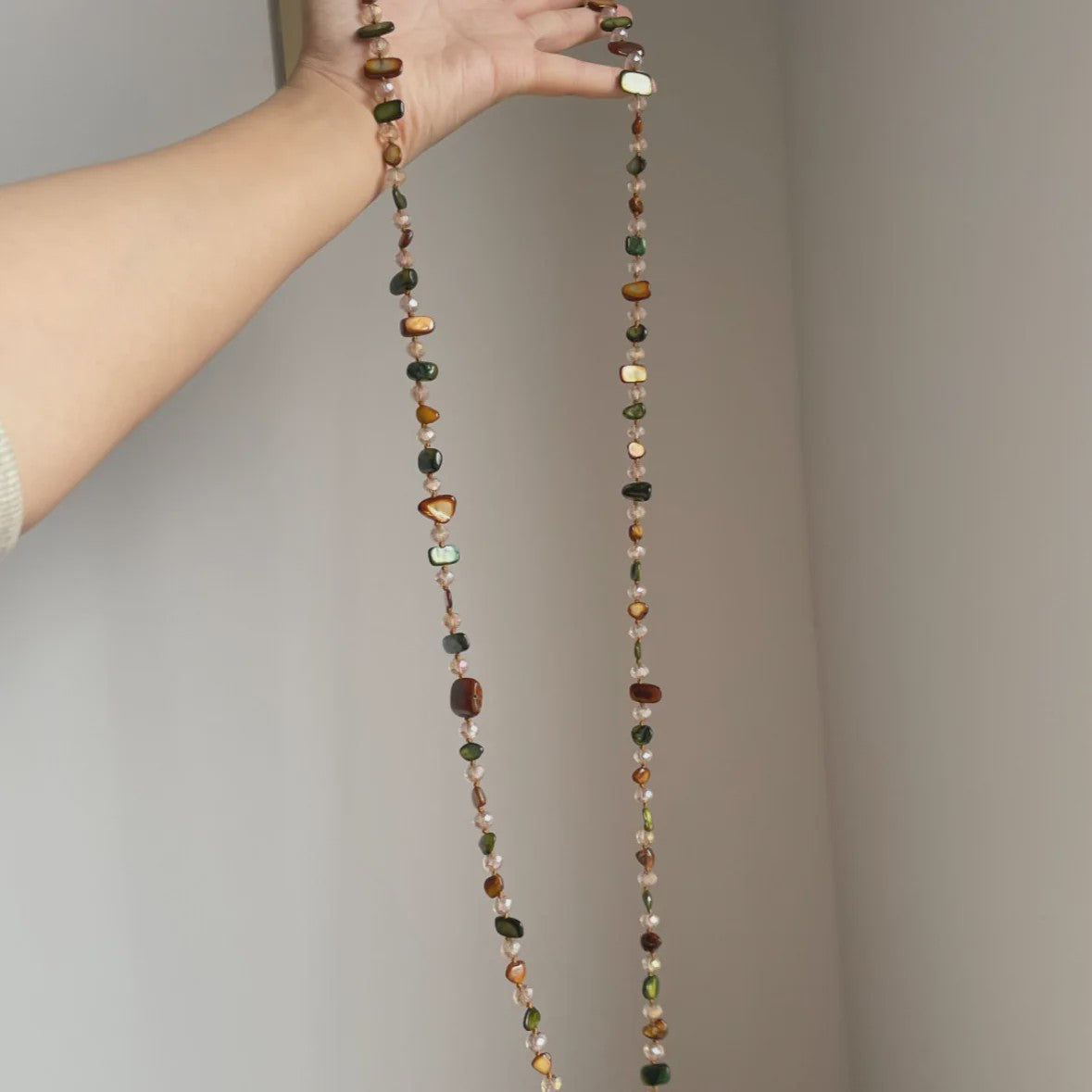 Luxe Dubbellaagse Schelp & Kristal Ketting - Bohemian Seaside Stijl