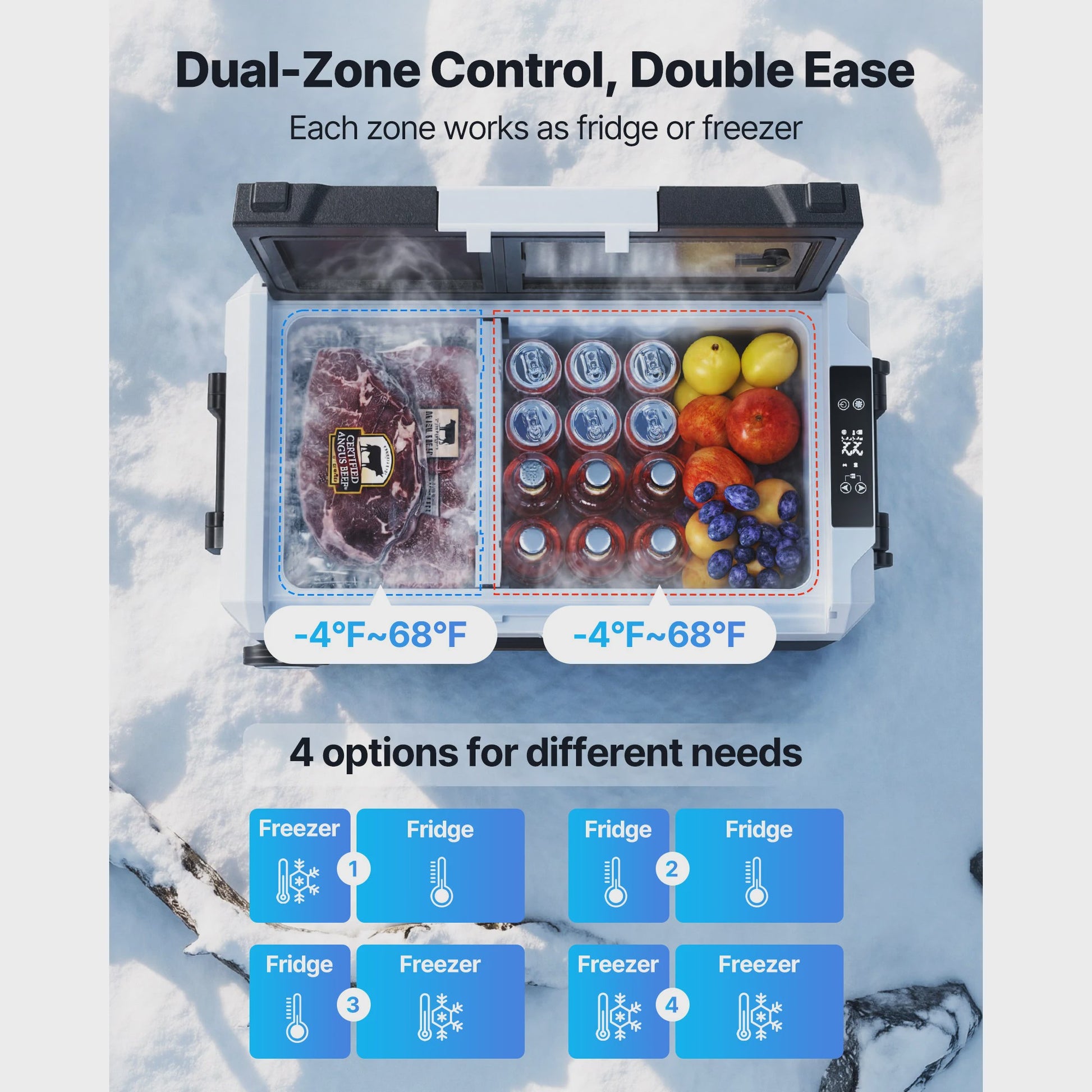 Draagbare Koelbox met Wielen & App Controle - 35L/45L/55L - Ideaal voor Auto, Camping & Thuis