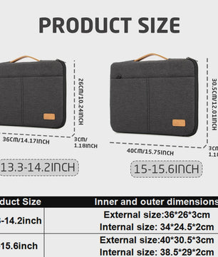 Waterdichte Laptop Sleeve Tas 13.3-15.6 Inch met Schokabsorberende Voering