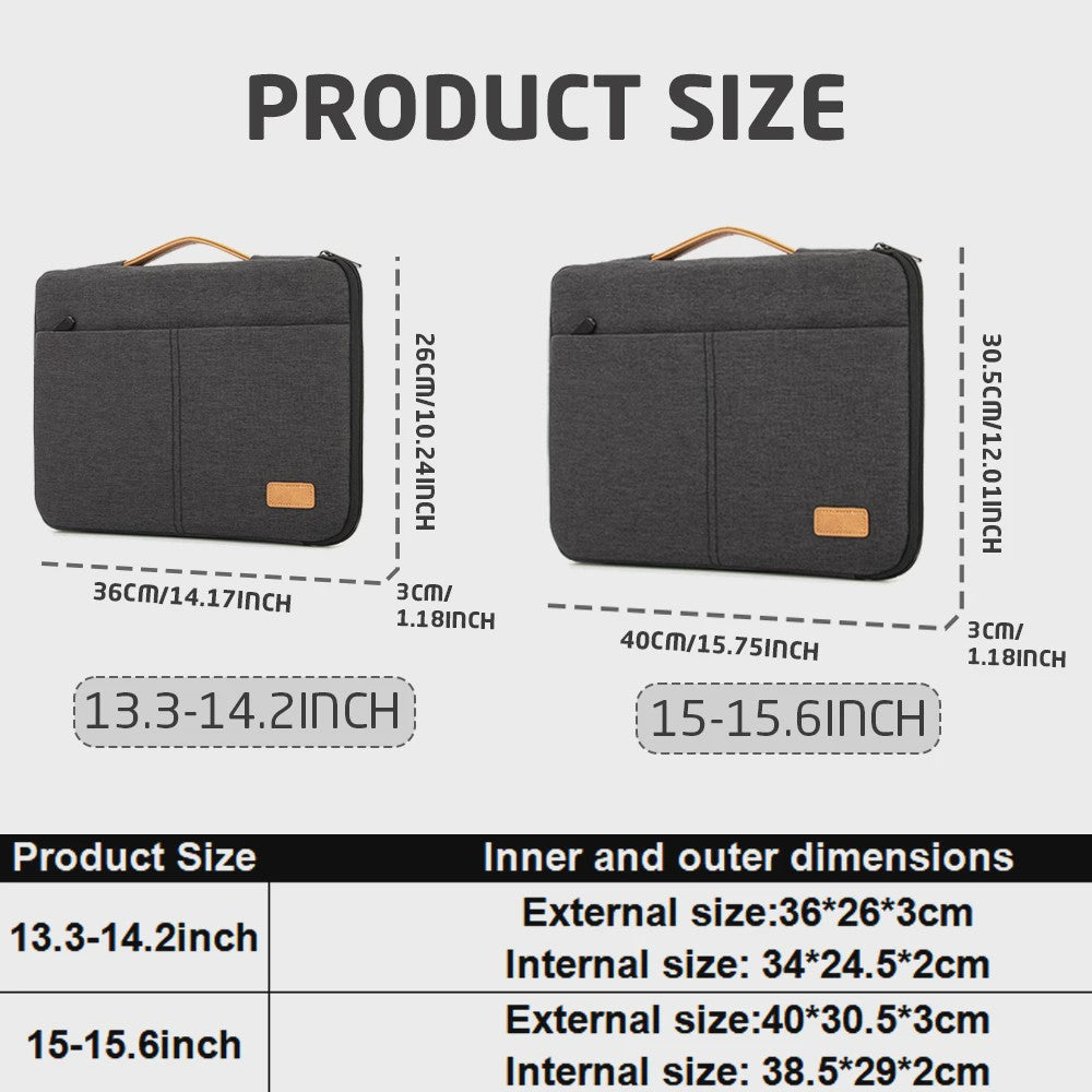Waterdichte Laptop Sleeve Tas 13.3-15.6 Inch met Schokabsorberende Voering