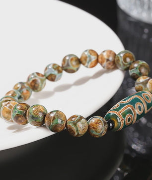 Tibetaanse Dzi Agate Armband met 9 Ogen - Retro Buddha Gebedssieraad