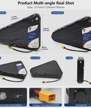 52V 20Ah-40Ah Lithium E-bike Batterij voor Elektrische Fietsen (500W-3000W Motor)