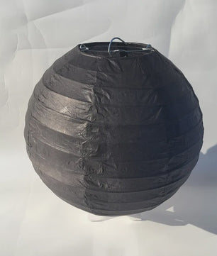 Ronde Papieren Lampion Zwart - Sfeervolle Decoratie voor Feest, Kerst & Halloween
