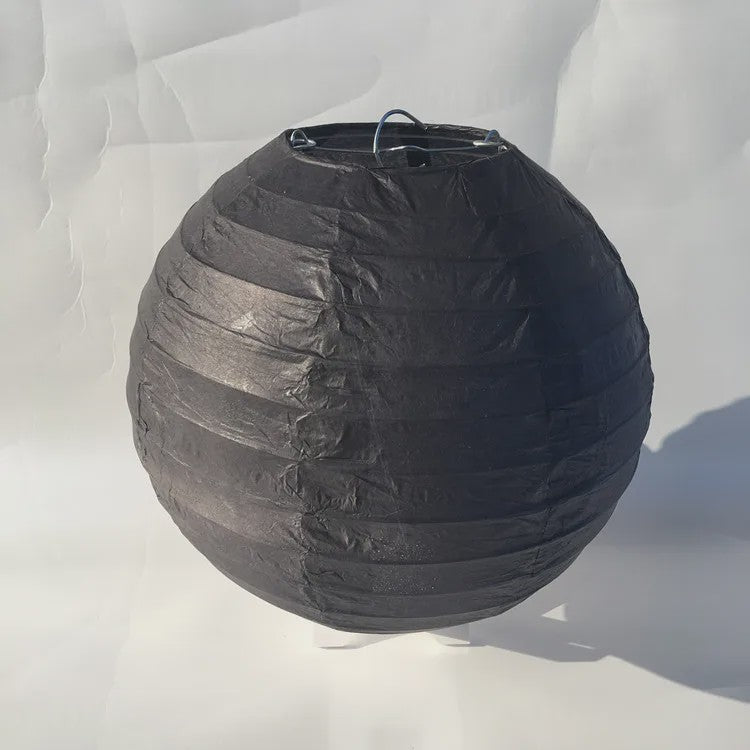 Ronde Papieren Lampion Zwart - Sfeervolle Decoratie voor Feest, Kerst & Halloween