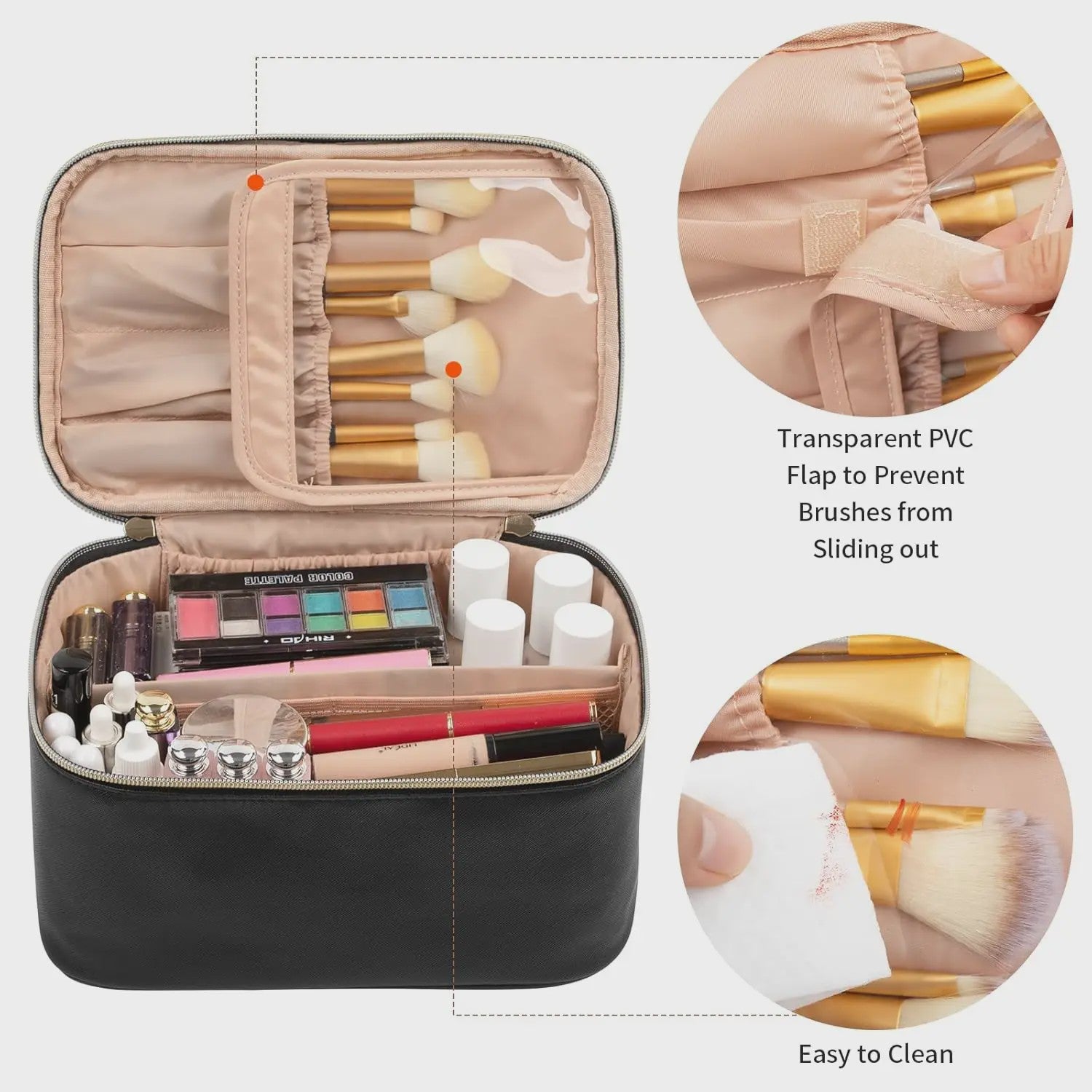 Grote Make-up Tas - Draagbare Kosmetische Organizer met Veel Opbergruimte voor Dames en Meisjes