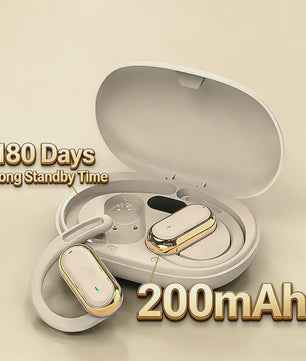 Open-Ear Bluetooth 5.4 Oordopjes met Oorhaak - IPX6 Waterdicht, TWS Draadloos, Hifi Stereo