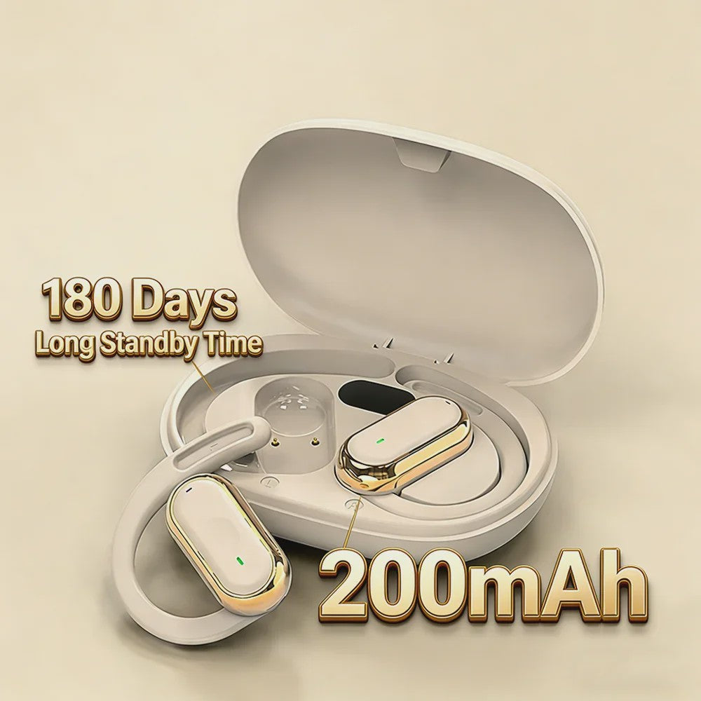 Open-Ear Bluetooth 5.4 Oordopjes met Oorhaak - IPX6 Waterdicht, TWS Draadloos, Hifi Stereo
