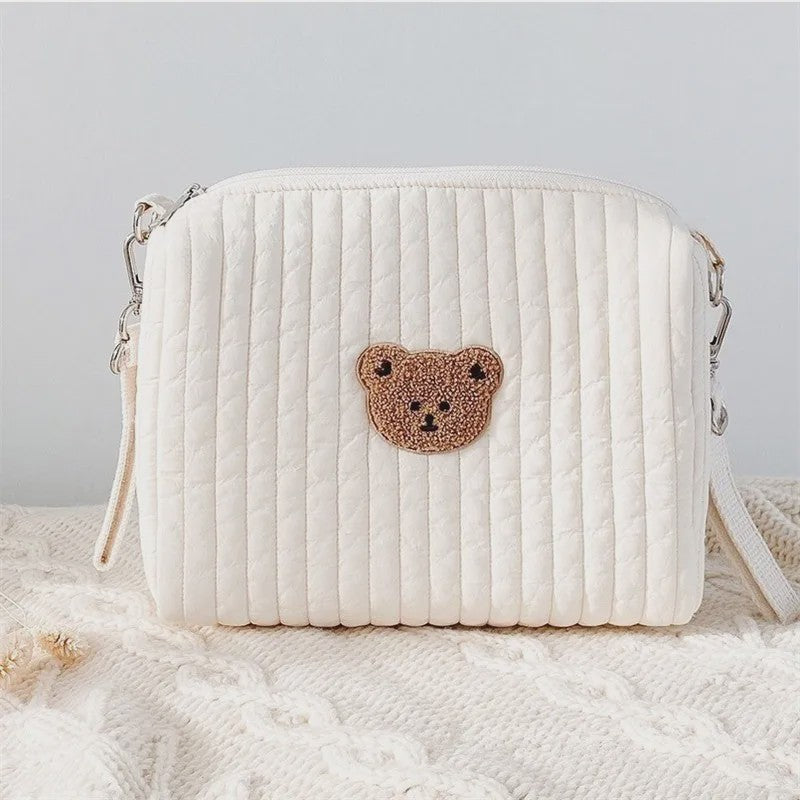 Quilted Luiertas Organizer met Borduring - Baby Verzorgingstas voor Kinderwagen