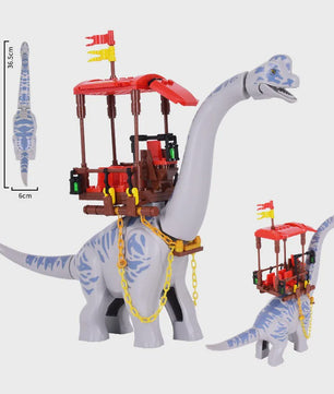 Brachiosaurus Bouwblokken Set - 5 Kleuren Educatief Dinosaurus Speelgoed voor Kinderen