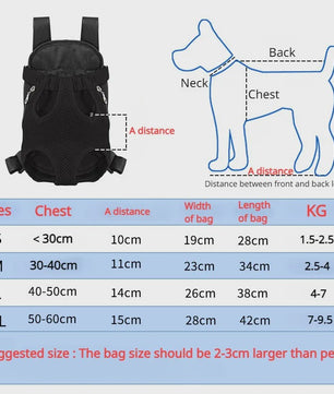 Ademende Hondenrugzak voor Kleine Honden & Katten - Draagbare Reismand met Mesh