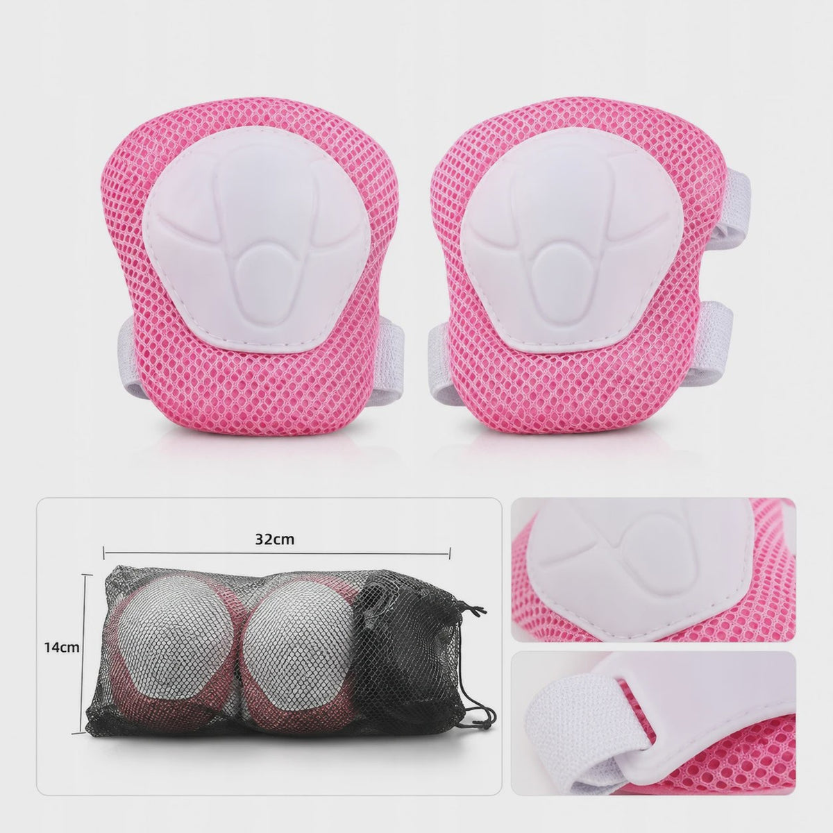 Kinder Helm & Beschermers Set Roze - Verstelbaar voor Fiets, Skateboard, Scooter
