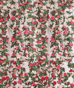 250cm Kunst Rozen Slir met Bladeren - Decoratieve Slir voor Bruiloft, Huis & Tuin