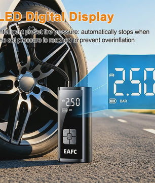 Draadloze Digitale Bandenpomp 4000mAh - Auto, Motor, Fiets & Ballen - Met LED & SOS Functie