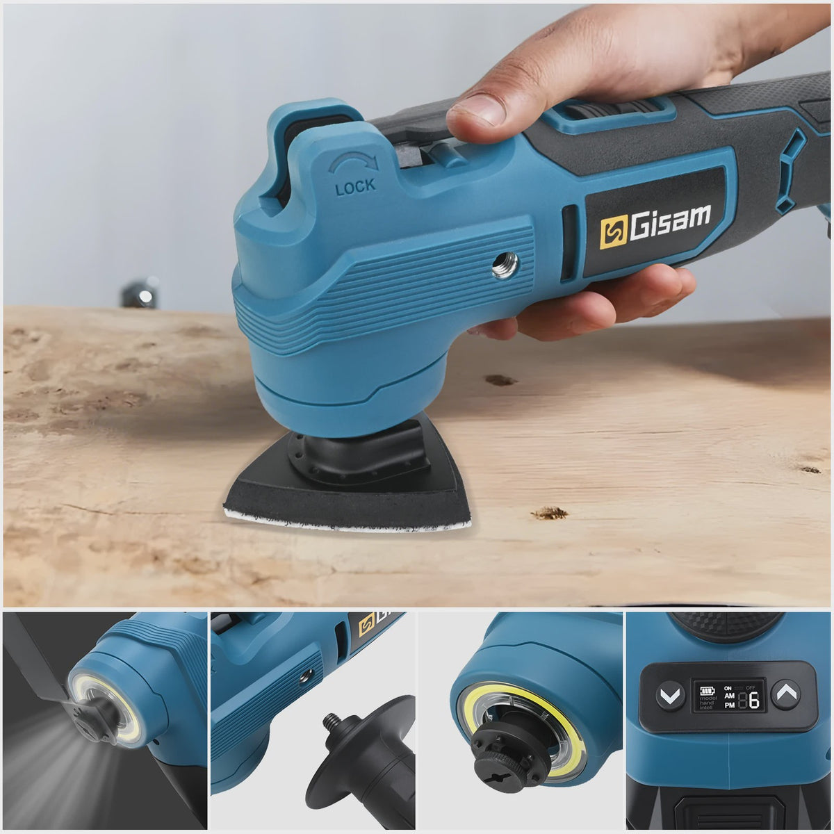 Gisam Multitool 7 Versnellingen Brushless - Oscillerend Gereedschap 20000 OPM