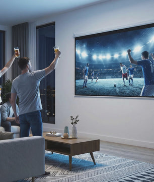 HOMCOM screen video projector 84 inches, 4:3 4K HD motorized and electric projection screen, tv and home cinema projection screen, wall mount or ceiling, order sign and remote control