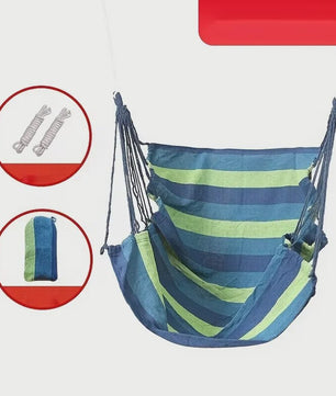 Gestreepte Canvas Hangmat Stoel - Draagbaar en Comfortabel voor Buiten