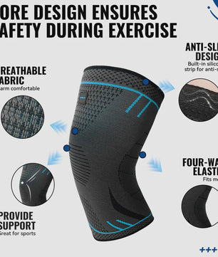 WRELS Compressie Kniebrace - Ademend, Anti-slip, Sport & Pijnverlichting