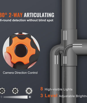 Articulerende Endoscoop Camera met 5" HD Scherm en 6.4mm Lens