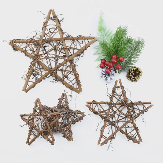 Handgemaakte Rotan Ster Krans Decoratie - 10/15/20cm - Kerst & Bruiloft