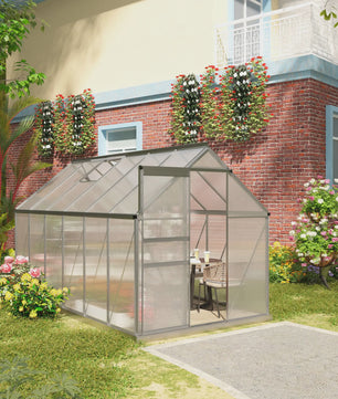Outsunny Kassen 7,1 m² Aluminium Polycarbonaat met Fundering - Ruim en Duurzaam