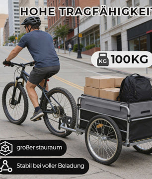 Robuuste Cargo Fietskar met 50 Kg Laadvermogen en Universele Koppeling - Ideaal voor Boodschappen en Transport