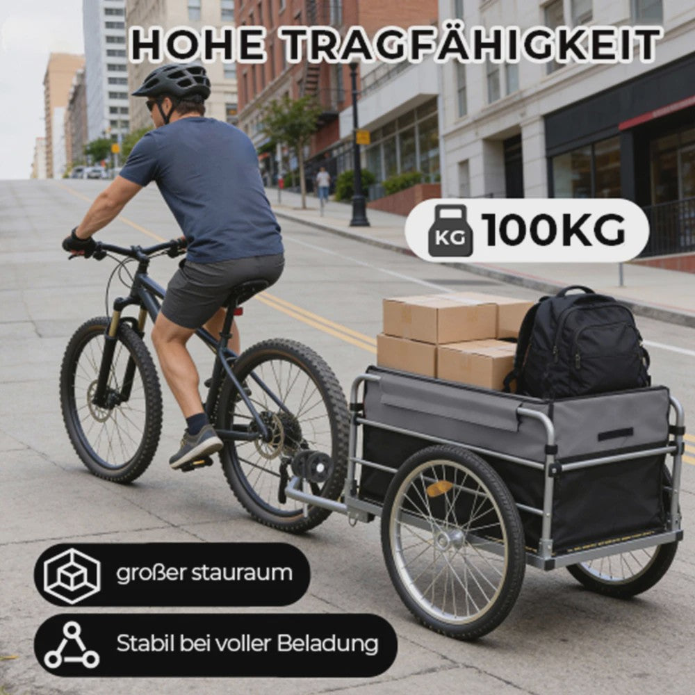 Robuuste Cargo Fietskar met 50 Kg Laadvermogen en Universele Koppeling - Ideaal voor Boodschappen en Transport