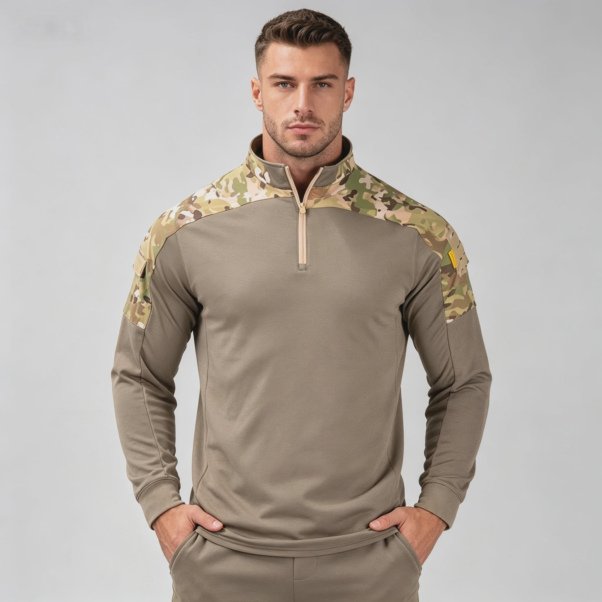 Tactisch Outdoor Shirt met Halve Rits en Ademende Stof - Militair & Jacht