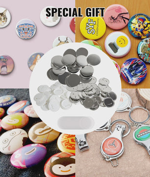 Set van 200/500 Button Badge Onderdelen: Metaal & Plastic Pin Badges in 25/32/58/75mm