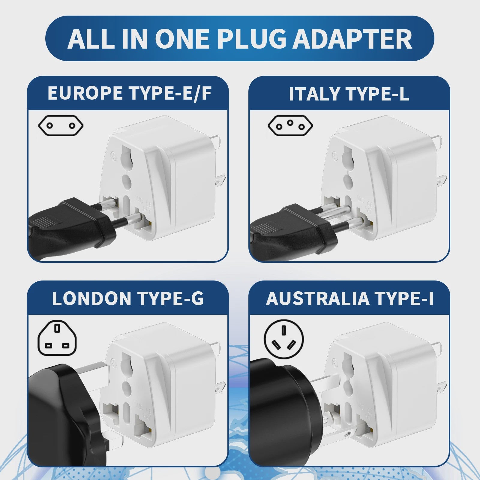 3-delige Universele Reisadapter: Australië naar EU/US/UK - Veilig & Flexibel