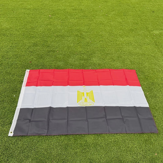 Egyptische Vlag 150x90cm met Adelaar - Duurzaam Polyester voor Binnen en Buiten