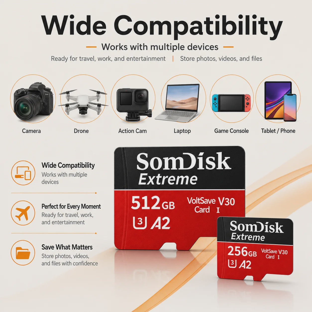 Snelle Micro SD Kaarten (128GB/256GB/512GB) voor Drone, Dash Cam & Tablet - Hoge Capaciteit