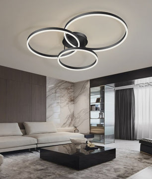 Moderne LED Plafondlamp 3 Cirkels - Goud/Koffie - Woonkamer & Slaapkamer