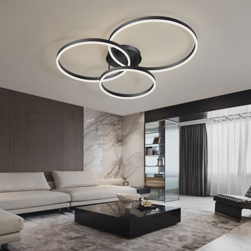 Moderne LED Plafondlamp 3 Cirkels - Goud/Koffie - Woonkamer & Slaapkamer