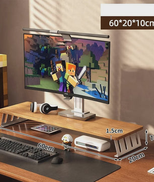 Houten Monitorverhoger met Opbergruimte - Ergonomische Bureau Organizer