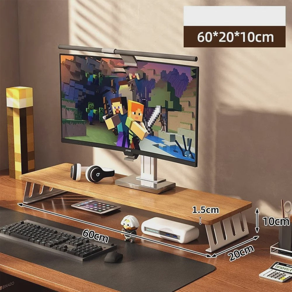 Houten Monitorverhoger met Opbergruimte - Ergonomische Bureau Organizer