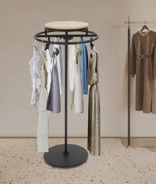 Draaibaar Kledingrek Staand - Rond Metalen Displayrek voor Winkels & Slaapkamer