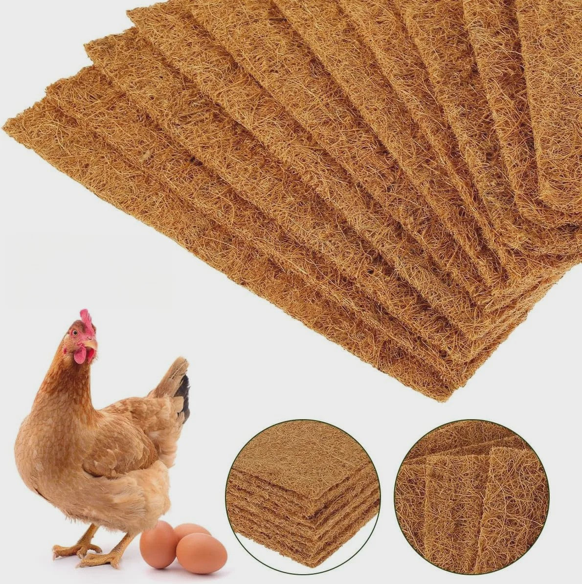 Milieuvriendelijke Kokosvezel Kippennestmatten - Herbruikbaar & Duurzaam Legnest Bodemmateriaal