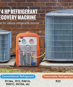 Professionele Koelmiddel Herstelmachine 3/4 HP - Draagbaar & Efficiënt voor HVAC en Auto Airconditioning