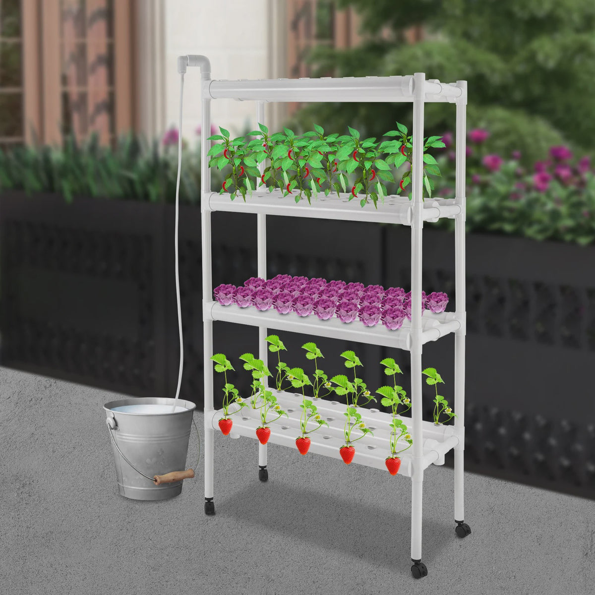 Draagbare Hydroponische Kweekset - 108 Plantplaatsen met Waterpomp & Timer