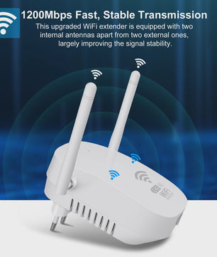 Krachtige 1200Mbps Dual-Band WiFi Repeater & Extender (2.4GHz & 5GHz)