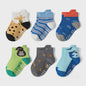 6 Paar Katoenen Kindersokken met Antislip & Leuke Dierenprints - Perfect voor Peuters en Jongens, het Hele Jaar Door
