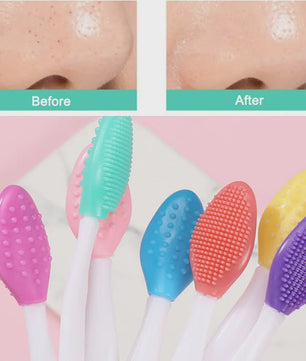 Dubbelzijdige Siliconen Gezichtsborstel Set - Reiniging, Zwarte Mee-eters & Acne Verwijderen