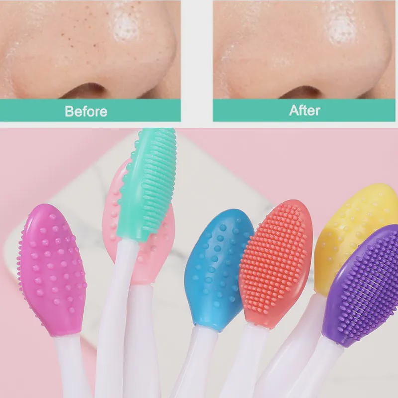 Dubbelzijdige Siliconen Gezichtsborstel Set - Reiniging, Zwarte Mee-eters & Acne Verwijderen
