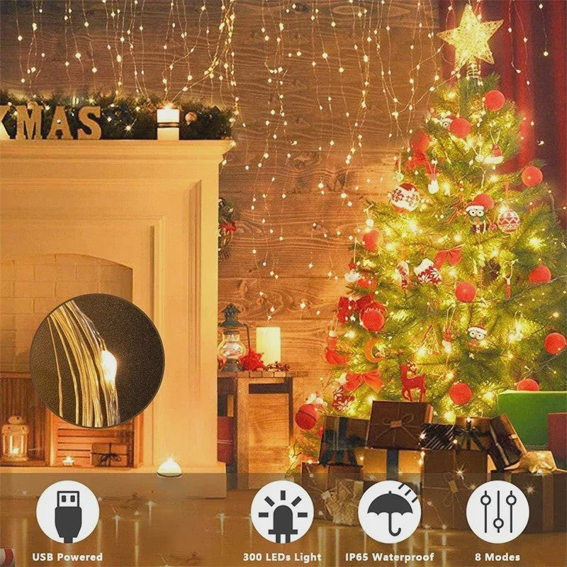 3M LED Gordijn Lichtjes - Sprookjesachtige USB Feestverlichting met 8 Modi voor Huis, Tuin, Kerst & Bruiloft