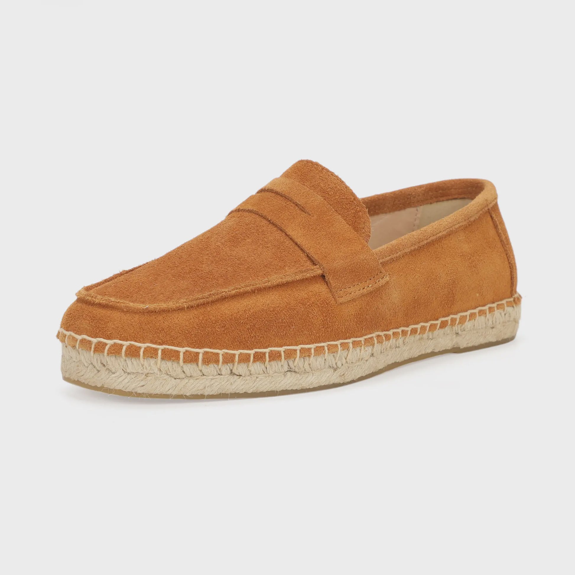 Heren Espadrilles Instappers van Suède Leer met Jute Zool - Casual Zomerschoenen