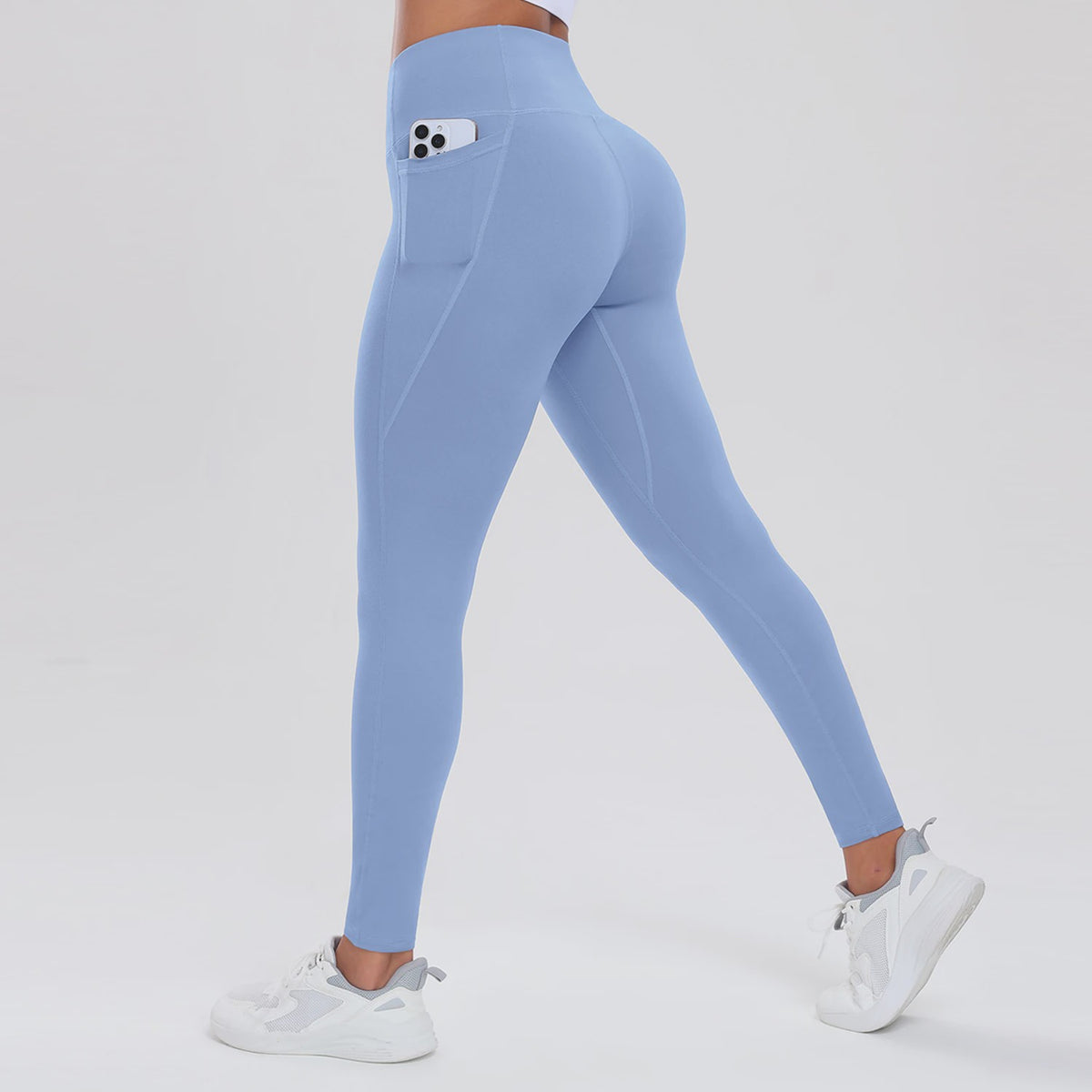 Dames Yogabroek met Zakken: Hoge Taille, Billenlift & Buikcontrole voor Fitness en Sport