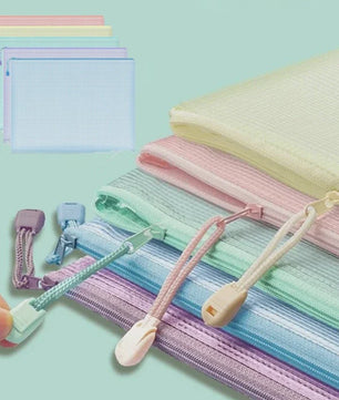 Set van 5 Waterdichte Mesh Rits Documententassen A4/A5/A6 - Opbergmappen voor Kantoor & School