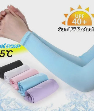 Zomer Arm Sleeves met UV Bescherming - Ademend IJs Zijde, Vingerloos