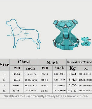 Verstelbaar Anti-Trek Hondentuig met Lijn - Reflecterend & Comfortabel voor Kleine Honden en Katten