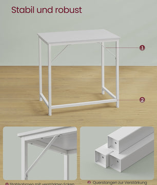 VASAGLE Compact Bureau - Stijlvol Metalen Frame Bureau voor Studie, Kantoor of Slaapkamer